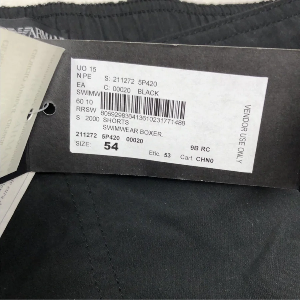 Giorgio Emporio Armani Swim Boxer Brief Black Trunks Men’s Size 54 US 38 2XL